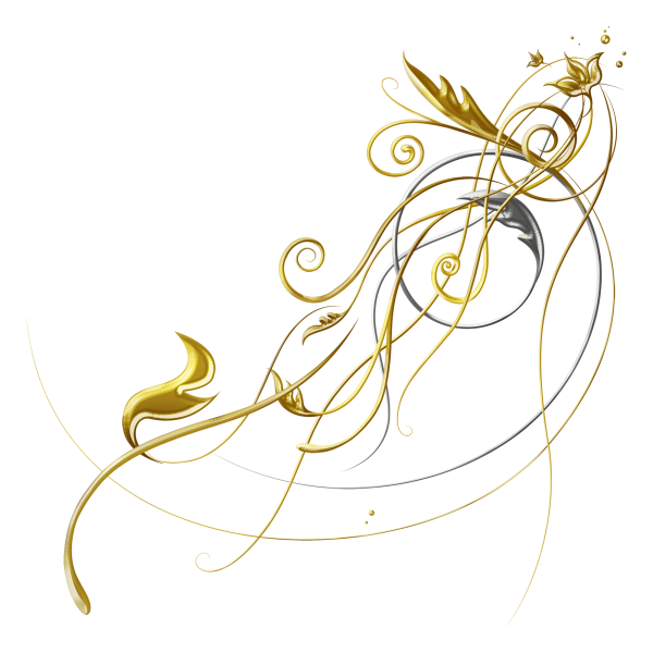 Золотые вензеля на прозрачном фоне