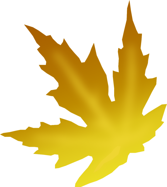 Желтый кленовый лист на прозрачном фоне