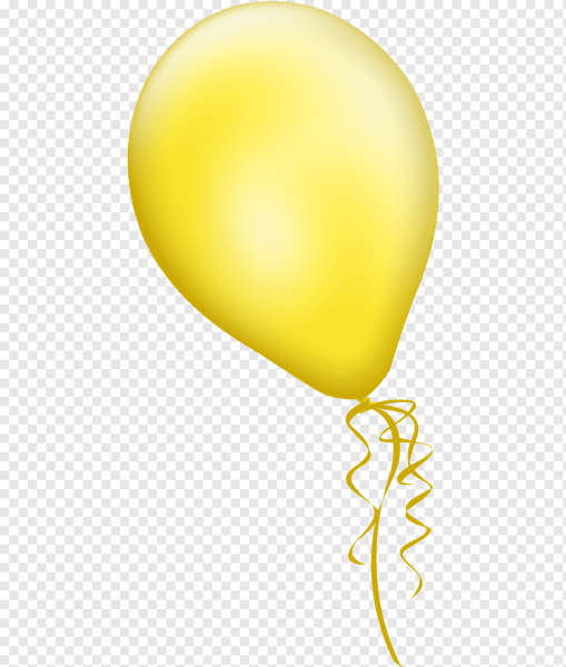 Желтый шарик на прозрачном фоне