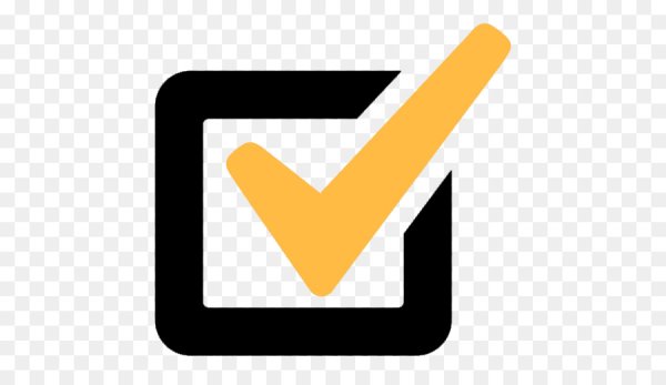 Пиктограмма галочка желтая