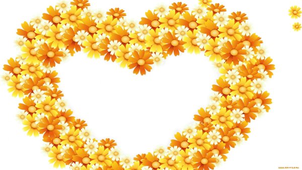 Желтые сердечки на прозрачном фоне