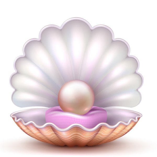 Ракушка с жемчугом для детей