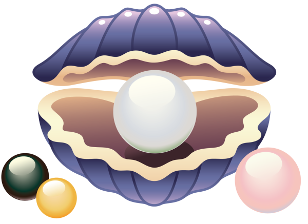 Ракушка с жемчужиной мультяшная