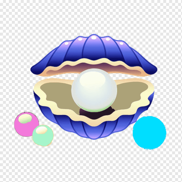 Ракушка с жемчужиной мультяшная