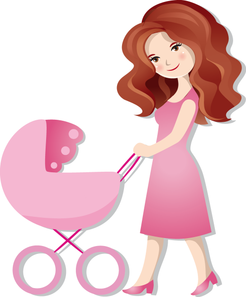 Женщина с детьми мультяшная