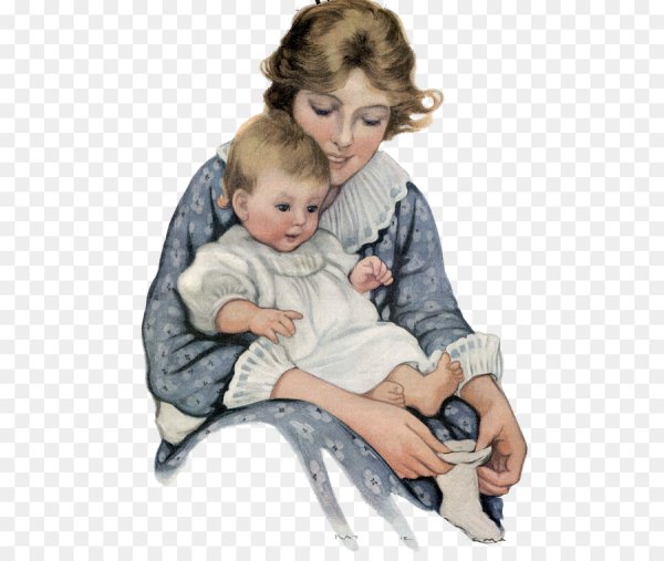 Мама с ребенком на прозрачном фоне