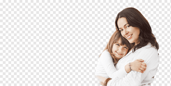 Мама с ребенком на белом фоне