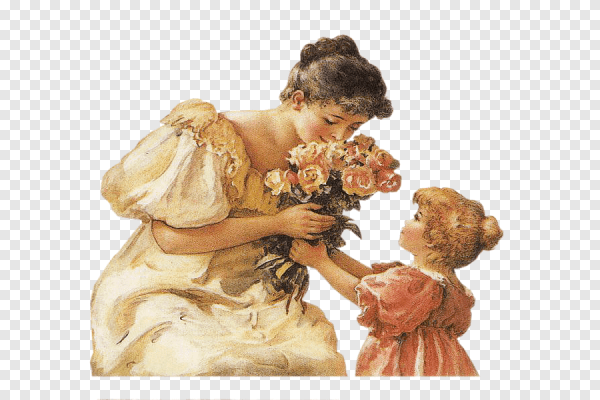 Мама с ребенком на прозрачном фоне