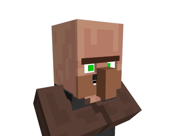 Житель в МАЙНКРАФТЕ на белом фоне