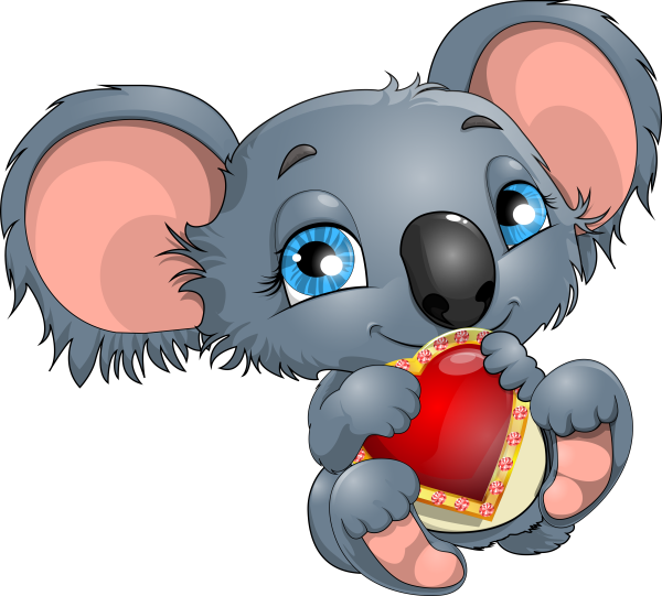 Мультяшные животные с сердцем