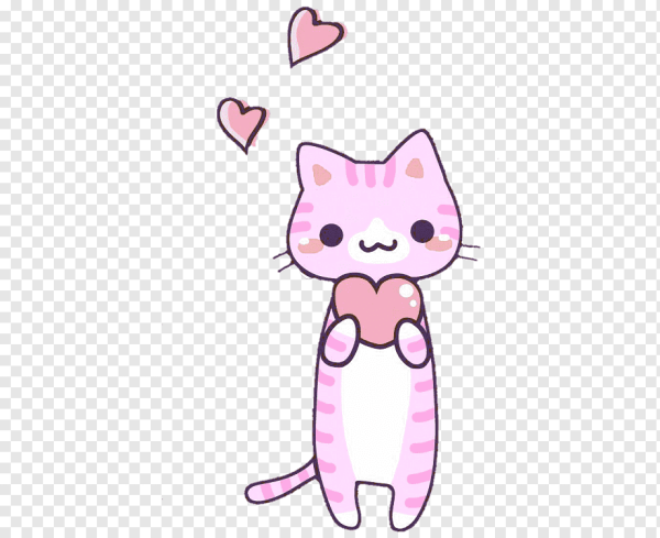 Кавайные котики розовый