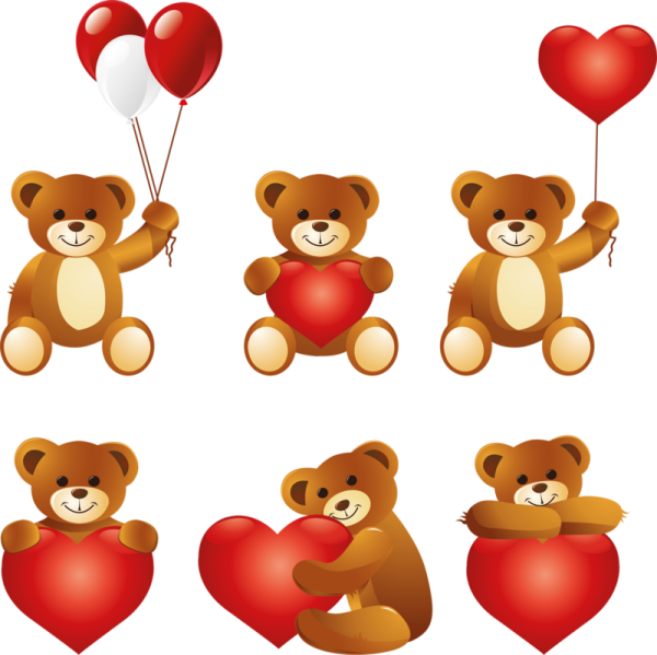 Мишка с сердечком вектор