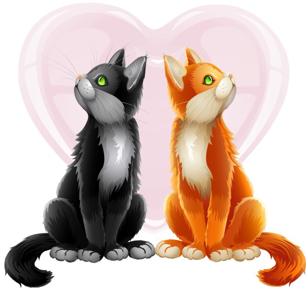 Две кошки мультяшные