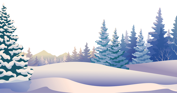 Зимний лес мультяшный