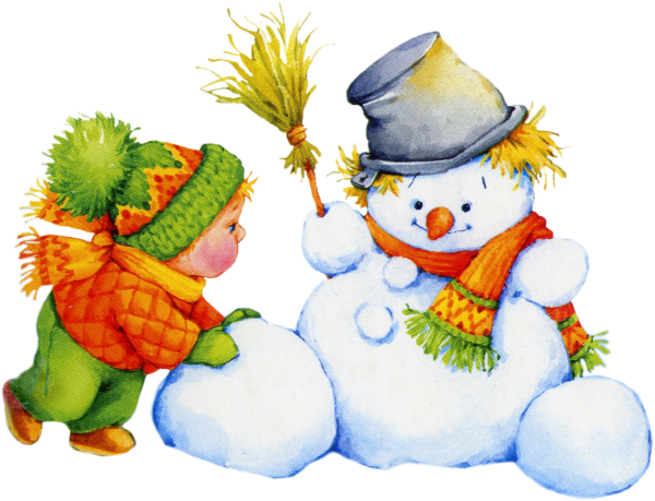 Снеговик на прозрачном фоне