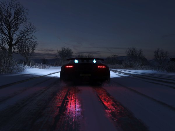 Форза хорайзен 4 Ламборгини ночью