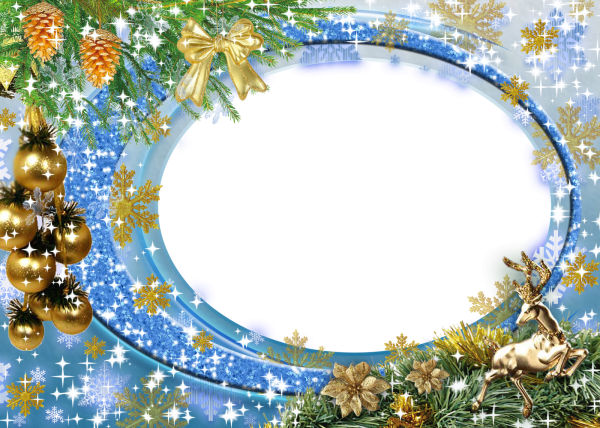 Новогодняя рамочка на прозрачном фоне