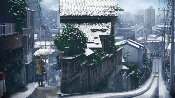 Макото Синкай снег