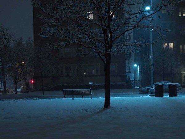 Зимняя ночь в городе