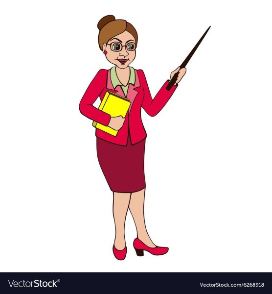 Учитель с указкой без фона