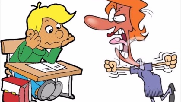 Учитель кричит на ученика