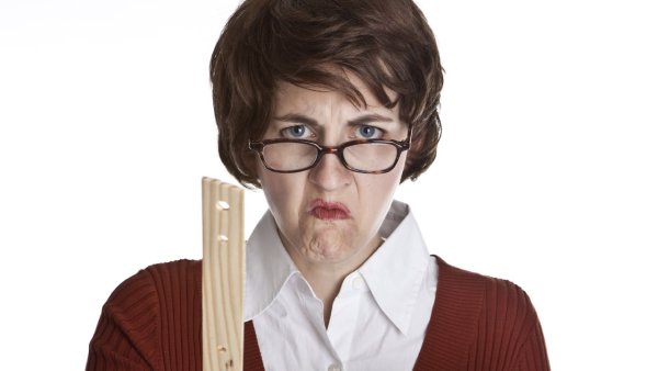 Злая училка на прозрачном фоне