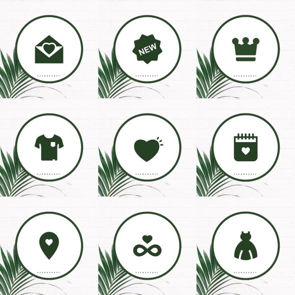 Значки для актуального в одном стиле