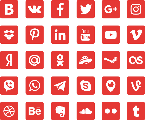 Стильные иконки соцсетей