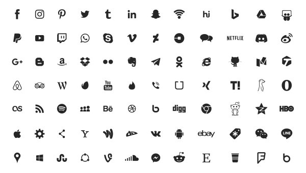 Иконки соц сетей на белом фоне