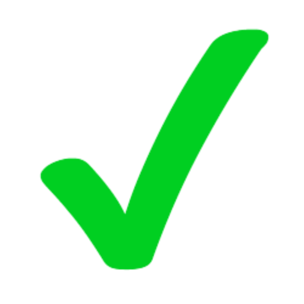 Зеленая галочка на белом фоне