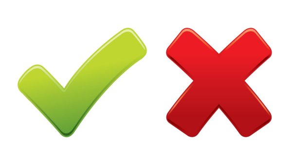 Знаки галочка и крестик