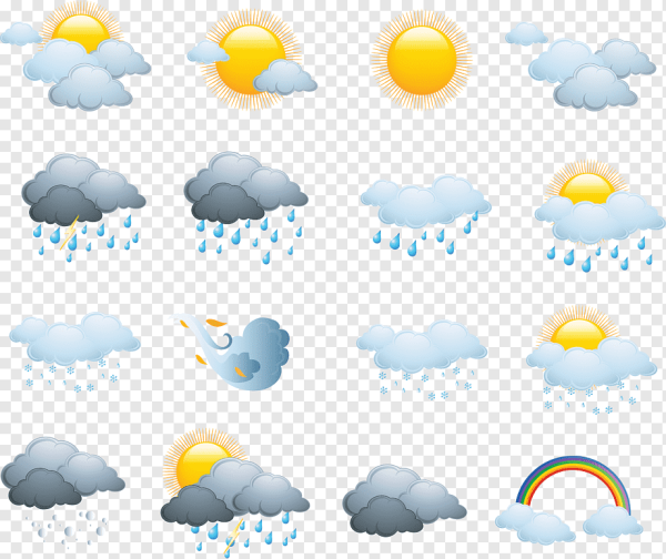 Иконки погоды на прозрачном фоне