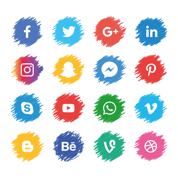 Значки социальных сетей в одном стиле