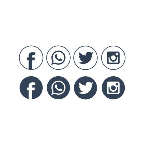 Значки соцсетей серые