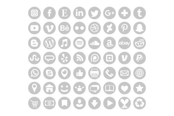 Иконки соцсетей белые