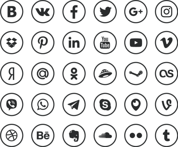 Иконки соц сетей