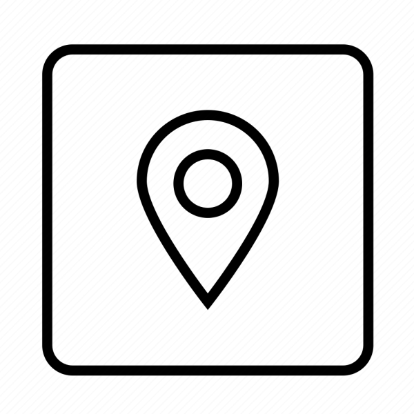 Значок геолокации в квадрате