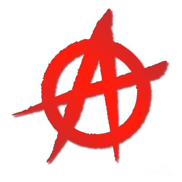Знак анархии на белом фоне