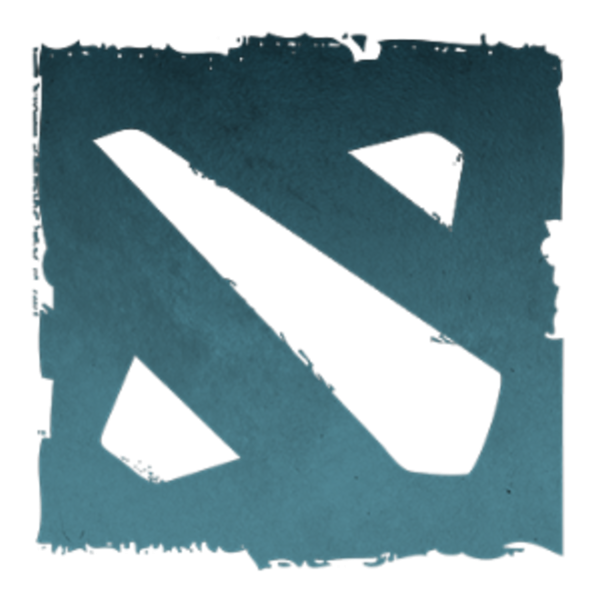 Значок доты 2 черно белый