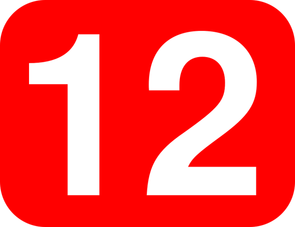Цифра 12 красная