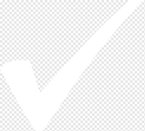 Белая галочка на прозрачном фоне