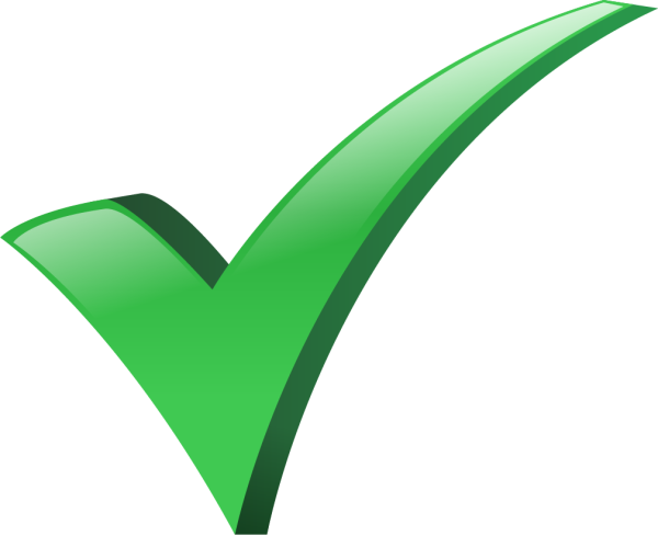 Зеленая галочка для презентации
