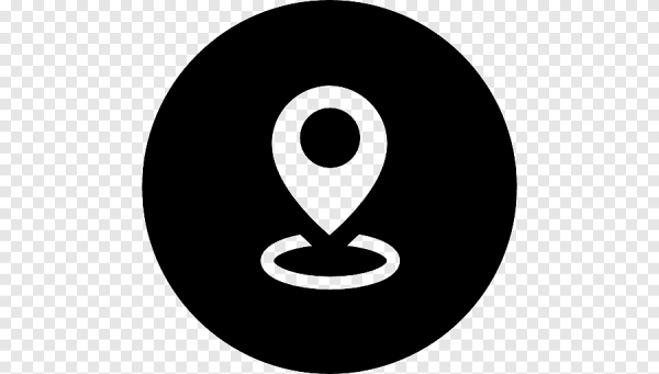Значок геолокации на черном фоне