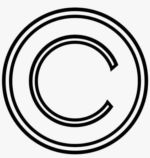 Значок копирайта белый