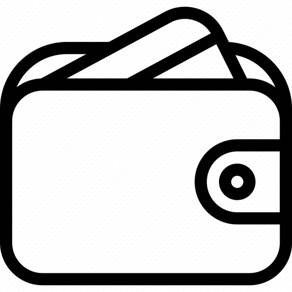 Значок кошелек на белом фоне