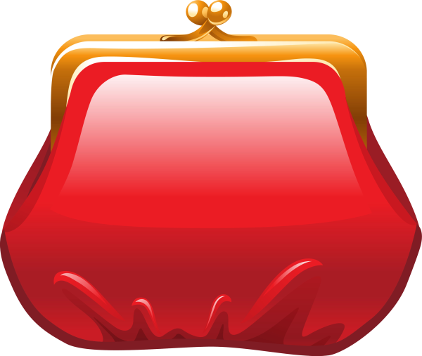 Кошелек на прозрачном фоне