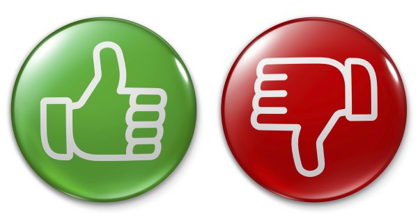 Значок палец вверх и вниз