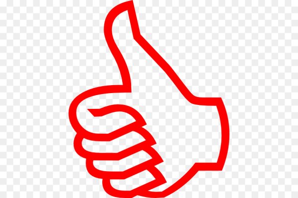 Палец вверх красный