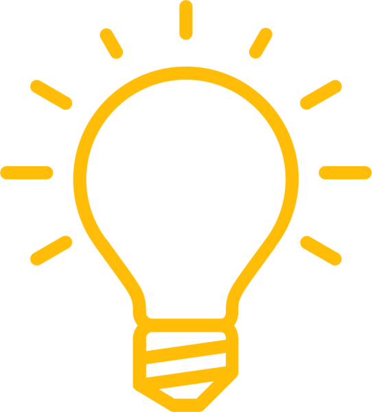 Желтая лампочка без фона