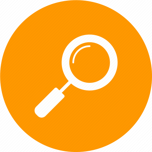 Значок лупы белый